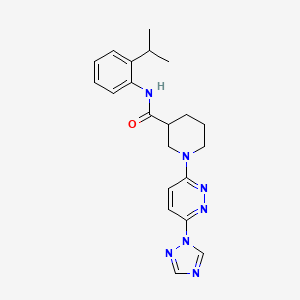 molecular formula C21H25N7O B2524037 1-(6-(1H-1,2,4-triazol-1-yl)pyridazin-3-yl)-N-(2-isopropylphenyl)piperidine-3-carboxamide CAS No. 1798040-14-8