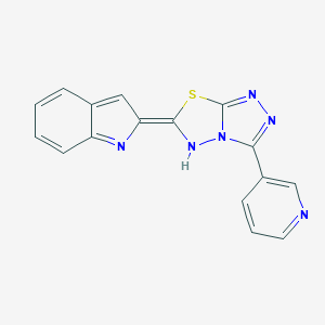 molecular formula C16H10N6S B252404 (6E)-6-indol-2-ylidene-3-pyridin-3-yl-5H-[1,2,4]triazolo[3,4-b][1,3,4]thiadiazole 