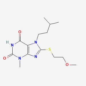 7-isopentyl-8-((2-methoxyethyl)thio)-3-methyl-1H-purine-2,6(3H,7H)-dione