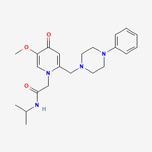 molecular formula C22H30N4O3 B2524044 N-isopropyl-2-(5-methoxy-4-oxo-2-((4-phenylpiperazin-1-yl)methyl)pyridin-1(4H)-yl)acetamide CAS No. 921496-43-7