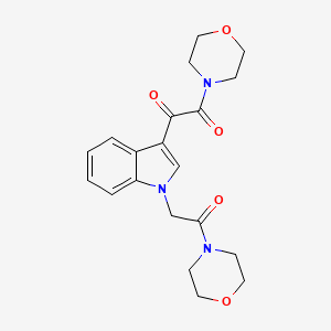 molecular formula C20H23N3O5 B2524048 1-morpholino-2-(1-(2-morpholino-2-oxoethyl)-1H-indol-3-yl)ethane-1,2-dione CAS No. 870084-22-3
