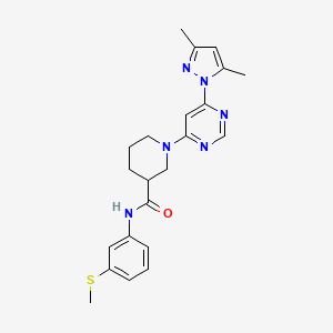 1-(6-(3,5-dimethyl-1H-pyrazol-1-yl)pyrimidin-4-yl)-N-(3-(methylthio)phenyl)piperidine-3-carboxamide