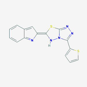 molecular formula C15H9N5S2 B252405 (6E)-6-indol-2-ylidene-3-thiophen-2-yl-5H-[1,2,4]triazolo[3,4-b][1,3,4]thiadiazole 