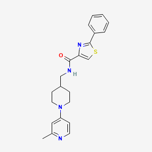 molecular formula C22H24N4OS B2524053 N-((1-(2-甲基吡啶-4-基)哌啶-4-基)甲基)-2-苯并噻唑-4-甲酰胺 CAS No. 2034306-32-4