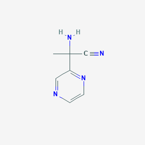 molecular formula C7H8N4 B2524055 2-Amino-2-(pyrazin-2-yl)propanenitrile CAS No. 1822779-45-2