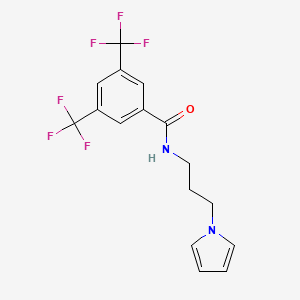 molecular formula C16H14F6N2O B2524056 N-(3-(1H-pyrrol-1-yl)propyl)-3,5-bis(trifluoromethyl)benzamide CAS No. 1226435-35-3