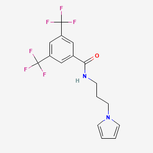 molecular formula C16H14F6N2O B2524056 N-(3-(1H-吡咯-1-基)丙基)-3,5-双(三氟甲基)苯甲酰胺 CAS No. 1226435-35-3