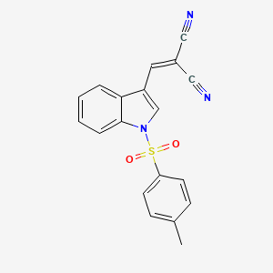 molecular formula C19H13N3O2S B2524059 2-({1-[(4-methylphenyl)sulfonyl]-1H-indol-3-yl}methylene)malononitrile CAS No. 477848-99-0