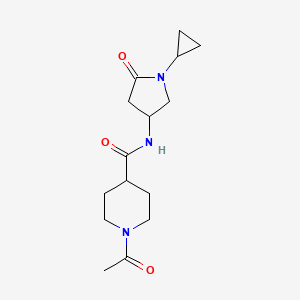 1-acetyl-N-(1-cyclopropyl-5-oxopyrrolidin-3-yl)piperidine-4-carboxamide