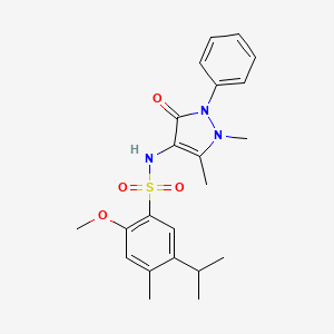 molecular formula C22H27N3O4S B2524070 N-(1,5-dimethyl-3-oxo-2-phenyl-2,3-dihydro-1H-pyrazol-4-yl)-5-isopropyl-2-methoxy-4-methylbenzenesulfonamide CAS No. 2361728-86-9