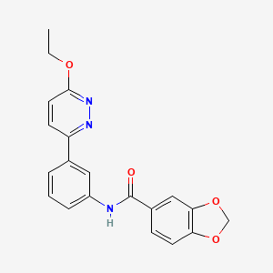 molecular formula C20H17N3O4 B2524071 N-(3-(6-ethoxypyridazin-3-yl)phenyl)benzo[d][1,3]dioxole-5-carboxamide CAS No. 899954-53-1