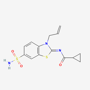 molecular formula C14H15N3O3S2 B2524072 (Z)-N-(3-烯丙基-6-磺酰基苯并[d]噻唑-2(3H)-亚甲基)环丙烷甲酰胺 CAS No. 865180-15-0