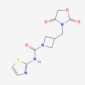 molecular formula C11H12N4O4S B2524079 3-((2,4-dioxooxazolidin-3-yl)methyl)-N-(thiazol-2-yl)azetidine-1-carboxamide CAS No. 2034338-73-1