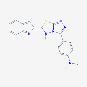 molecular formula C19H16N6S B252408 4-[(6E)-6-indol-2-ylidene-5H-[1,2,4]triazolo[3,4-b][1,3,4]thiadiazol-3-yl]-N,N-dimethylaniline 