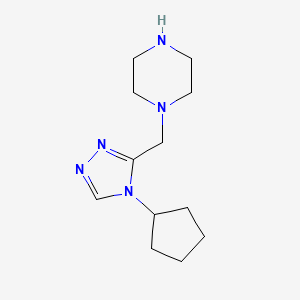 molecular formula C12H21N5 B2524087 1-[(4-cyclopentyl-4H-1,2,4-triazol-3-yl)methyl]piperazine CAS No. 1285113-22-5
