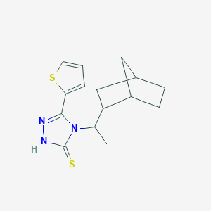 molecular formula C15H19N3S2 B2524091 4-(1-{bicyclo[2.2.1]heptan-2-yl}ethyl)-5-(thiophen-2-yl)-4H-1,2,4-triazole-3-thiol CAS No. 1212106-20-1