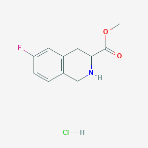 molecular formula C11H13ClFNO2 B2524093 Methyl 6-fluoro-1,2,3,4-tetrahydroisoquinoline-3-carboxylate;hydrochloride CAS No. 2103627-71-8