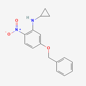 molecular formula C16H16N2O3 B2524097 5-(Benzyloxy)-N-cyclopropyl-2-nitroaniline CAS No. 1820618-41-4