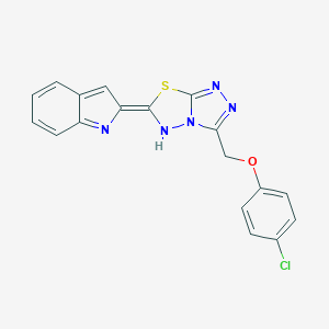 molecular formula C18H12ClN5OS B252410 (6E)-3-[(4-chlorophenoxy)methyl]-6-indol-2-ylidene-5H-[1,2,4]triazolo[3,4-b][1,3,4]thiadiazole 