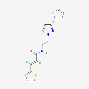 (E)-3-(thiophen-2-yl)-N-(2-(3-(thiophen-2-yl)-1H-pyrazol-1-yl)ethyl)acrylamide