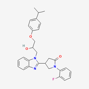 molecular formula C29H30FN3O3 B2524104 1-(2-氟苯基)-4-(1-{2-羟基-3-[4-(甲基乙基)苯氧基]丙基}苯并咪唑-2-基)吡咯烷-2-酮 CAS No. 1018162-19-0