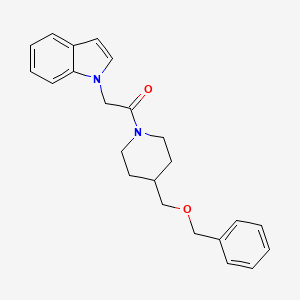 molecular formula C23H26N2O2 B2524108 1-(4-((benzyloxy)methyl)piperidin-1-yl)-2-(1H-indol-1-yl)ethanone CAS No. 1226427-33-3