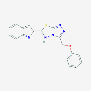 molecular formula C18H13N5OS B252411 (6E)-6-indol-2-ylidene-3-(phenoxymethyl)-5H-[1,2,4]triazolo[3,4-b][1,3,4]thiadiazole 