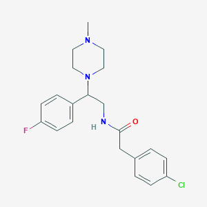 molecular formula C21H25ClFN3O B2524110 2-(4-氯苯基)-N-(2-(4-氟苯基)-2-(4-甲基哌嗪-1-基)乙基)乙酰胺 CAS No. 898430-62-1