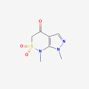 molecular formula C7H9N3O3S B2524118 1,7-二甲基-4-氧代-1,3,4,7-四氢吡唑并[3,4-c][1,2]噻嗪 2,2-二氧化物 CAS No. 203123-26-6