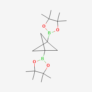 molecular formula C17H30B2O4 B2524119 4,4,5,5-四甲基-2-[3-(4,4,5,5-四甲基-1,3,2-二氧杂硼环丁烷-2-基)-1-双环[1.1.1]戊基]-1,3,2-二氧杂硼环丁烷 CAS No. 2195389-90-1