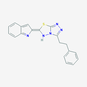 molecular formula C19H15N5S B252412 (6E)-6-indol-2-ylidene-3-(2-phenylethyl)-5H-[1,2,4]triazolo[3,4-b][1,3,4]thiadiazole 