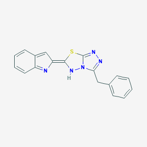 molecular formula C18H13N5S B252413 (6E)-3-benzyl-6-indol-2-ylidene-5H-[1,2,4]triazolo[3,4-b][1,3,4]thiadiazole 