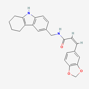 molecular formula C23H22N2O3 B2524134 (Z)-3-(benzo[d][1,3]dioxol-5-yl)-N-((2,3,4,9-tetrahydro-1H-carbazol-6-yl)methyl)acrylamide CAS No. 852138-44-4