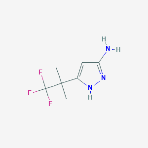 molecular formula C7H10F3N3 B2524138 3-(1,1,1-三氟-2-甲基丙烷-2-基)-1H-吡唑-5-胺 CAS No. 1627857-93-5