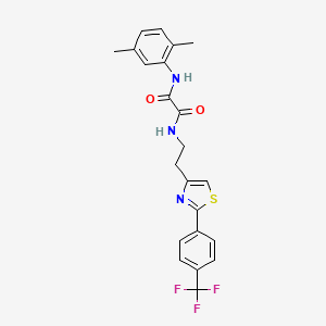 molecular formula C22H20F3N3O2S B2524139 N1-(2,5-dimethylphenyl)-N2-(2-(2-(4-(trifluoromethyl)phenyl)thiazol-4-yl)ethyl)oxalamide CAS No. 896367-13-8
