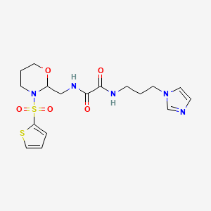N1-(3-(1H-imidazol-1-yl)propyl)-N2-((3-(thiophen-2-ylsulfonyl)-1,3-oxazinan-2-yl)methyl)oxalamide