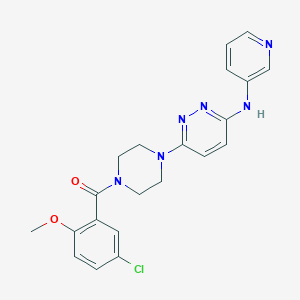molecular formula C21H21ClN6O2 B2524144 (5-氯-2-甲氧基苯基)(4-(6-(吡啶-3-基氨基)嘧啶-3-基)哌嗪-1-基)甲酮 CAS No. 1021115-25-2