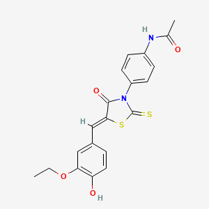 (Z)-N-(4-(5-(3-ethoxy-4-hydroxybenzylidene)-4-oxo-2-thioxothiazolidin-3-yl)phenyl)acetamide