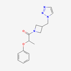 molecular formula C15H18N4O2 B2524147 2-Phenoxy-1-[3-(triazol-1-ylmethyl)azetidin-1-yl]propan-1-one CAS No. 2309731-13-1