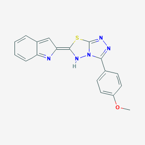 molecular formula C18H13N5OS B252415 (6E)-6-indol-2-ylidene-3-(4-methoxyphenyl)-5H-[1,2,4]triazolo[3,4-b][1,3,4]thiadiazole 