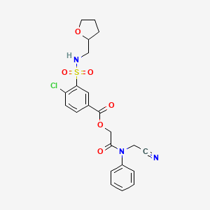 molecular formula C22H22ClN3O6S B2524153 [(Cyanomethyl)(phenyl)carbamoyl]methyl 4-chloro-3-{[(oxolan-2-yl)methyl]sulfamoyl}benzoate CAS No. 1197938-39-8