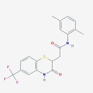 N-(2,5-dimethylphenyl)-2-[3-oxo-6-(trifluoromethyl)-3,4-dihydro-2H-1,4-benzothiazin-2-yl]acetamide