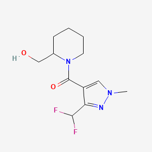 molecular formula C12H17F2N3O2 B2524158 [3-(Difluoromethyl)-1-methylpyrazol-4-yl]-[2-(hydroxymethyl)piperidin-1-yl]methanone CAS No. 2327165-26-2
