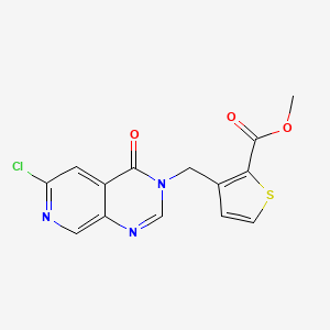 molecular formula C14H10ClN3O3S B2524160 methyl 3-({6-chloro-4-oxo-3H,4H-pyrido[3,4-d]pyrimidin-3-yl}methyl)thiophene-2-carboxylate CAS No. 1798754-23-0
