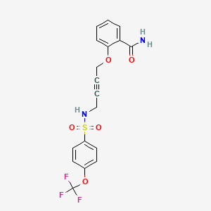 2-((4-(4-(Trifluoromethoxy)phenylsulfonamido)but-2-yn-1-yl)oxy)benzamide