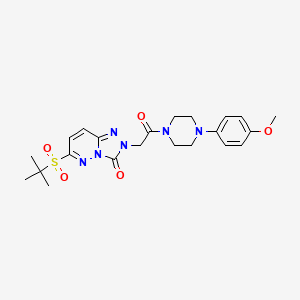 molecular formula C22H28N6O5S B2524169 6-(tert-butylsulfonyl)-2-{2-[4-(4-methoxyphenyl)piperazin-1-yl]-2-oxoethyl}[1,2,4]triazolo[4,3-b]pyridazin-3(2H)-one CAS No. 1189439-42-6