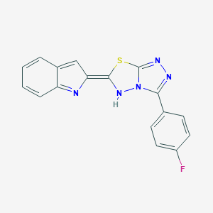 molecular formula C17H10FN5S B252417 (6E)-3-(4-fluorophenyl)-6-indol-2-ylidene-5H-[1,2,4]triazolo[3,4-b][1,3,4]thiadiazole 