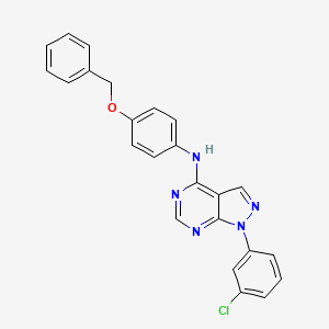 molecular formula C24H18ClN5O B2524172 N-[4-(苄氧基)苯基]-1-(3-氯苯基)-1H-吡唑并[3,4-d]嘧啶-4-胺 CAS No. 890945-68-3