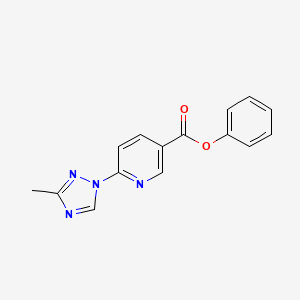 molecular formula C15H12N4O2 B2524173 苯基 6-(3-甲基-1H-1,2,4-三唑-1-基)烟酸酯 CAS No. 400081-96-1