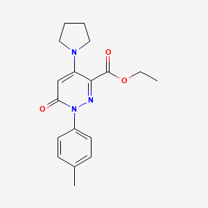 Ethyl 6-oxo-4-(pyrrolidin-1-yl)-1-(p-tolyl)-1,6-dihydropyridazine-3-carboxylate